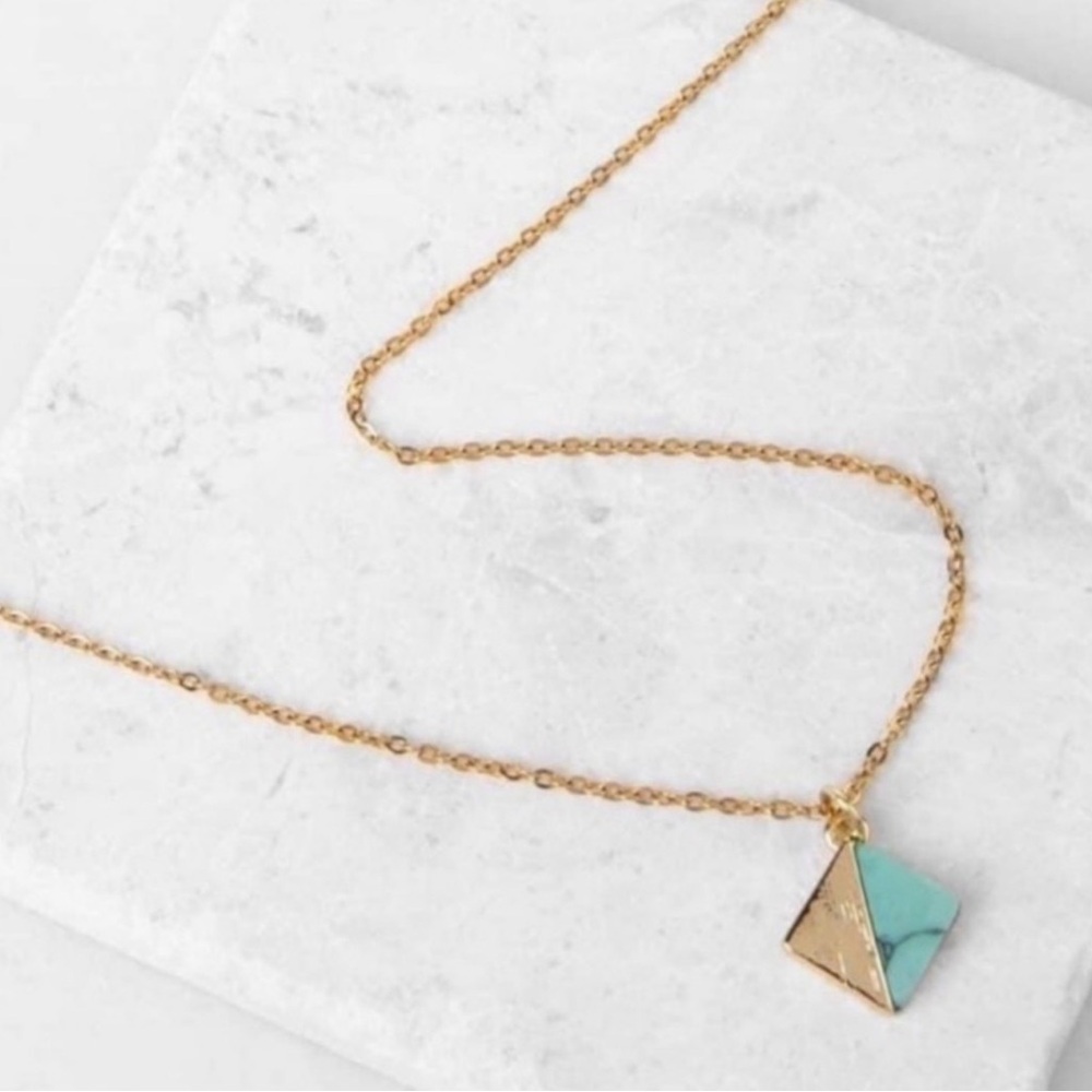 NWT Gold and Turquoise Pendant Necklace